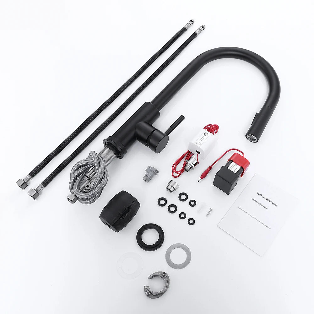 Pull Out Sensor Black Kitchen Faucet Sensitive Touch Control Faucet Mixer For Kitchen Touch Sensor Kitchen Mixer Tap 1005