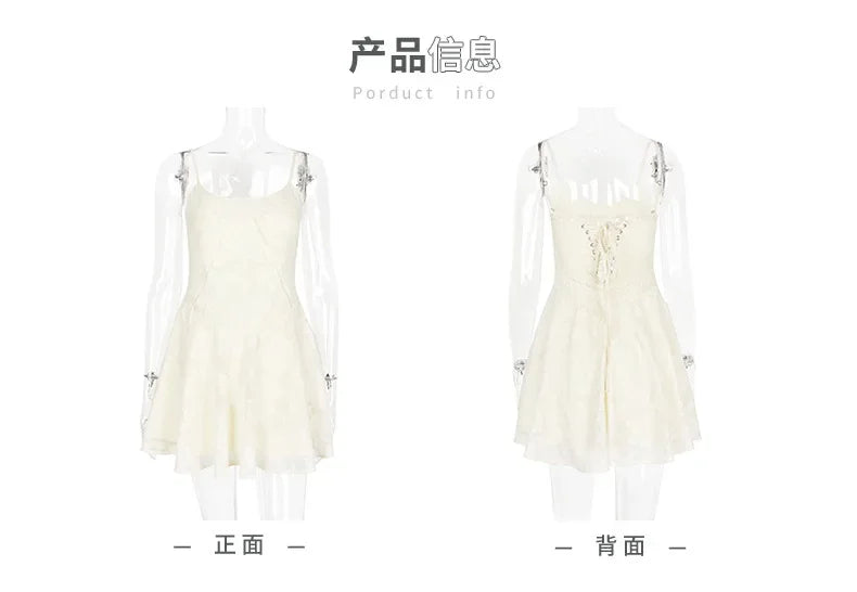 2025 Summer Dresses for Women Fashion Casual  A Line Dress Lace Up Elegant Graduation Birthday Dress