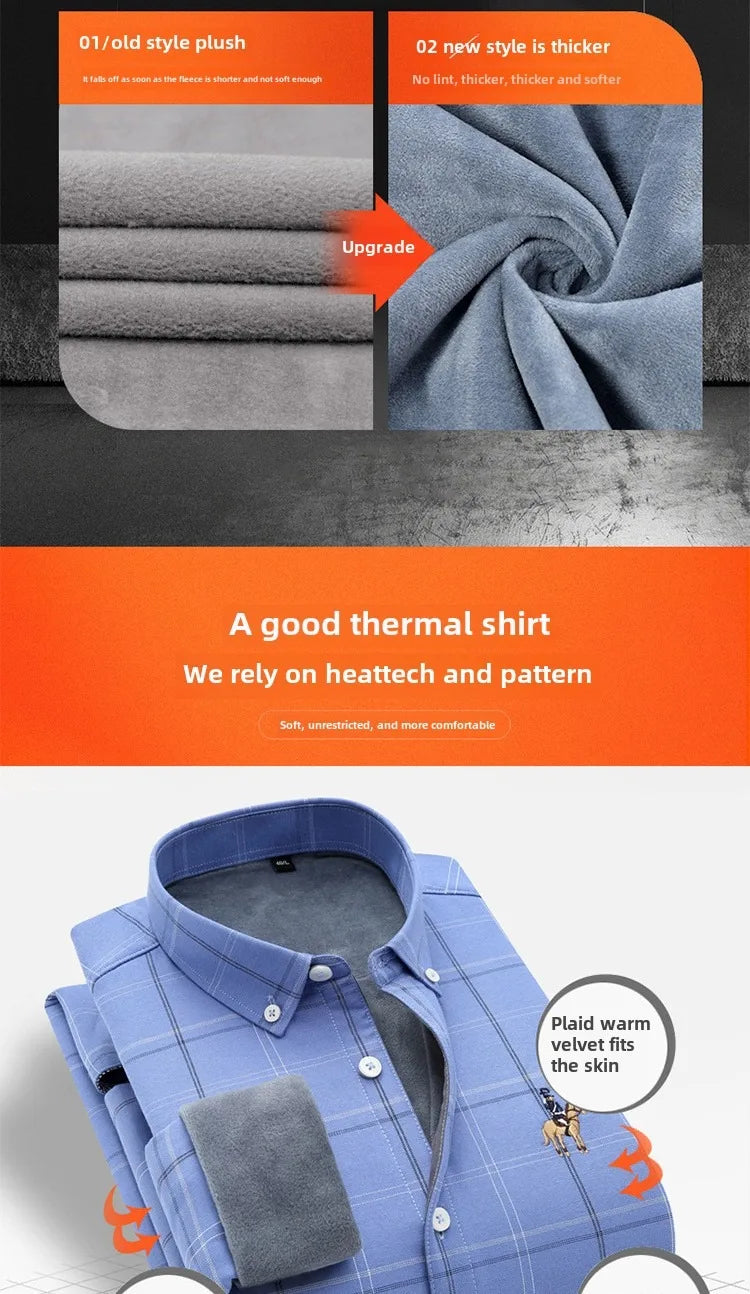 Men's long sleeve shirt thick warm autumn and winter comfortable soft high quality everything easy to take care of the street