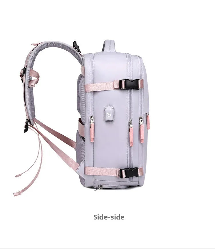 Travel Double-shoulder Backpack. Large Capacity and Multifunctional. Suitable for Ladies and Male Students. Travel Bag
