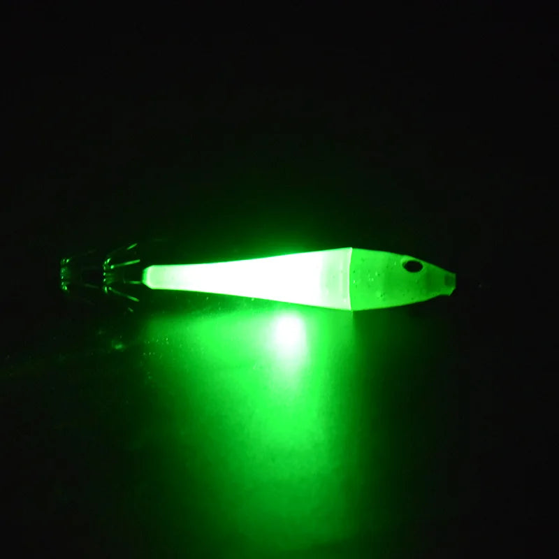 2 pcs LED underwater lure light, simulated bait with hook, electronic wooden shrimp, powerful double-layer squid hook