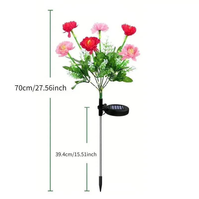 Garden Solar Lights Outdoor Snow Lotus LED Lawn Lights Valentine's Day Patio Yard Decorative Flower Party Wedding Ground Lights