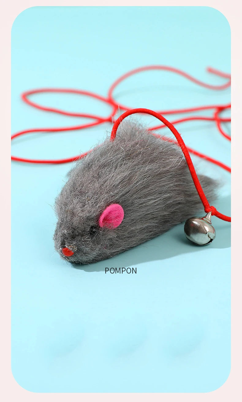 Fun simulation of mouse and cat toys, cat, kitten, rope, mouse, caterpillar, interactive toy, telescopic hanging door, pet toy