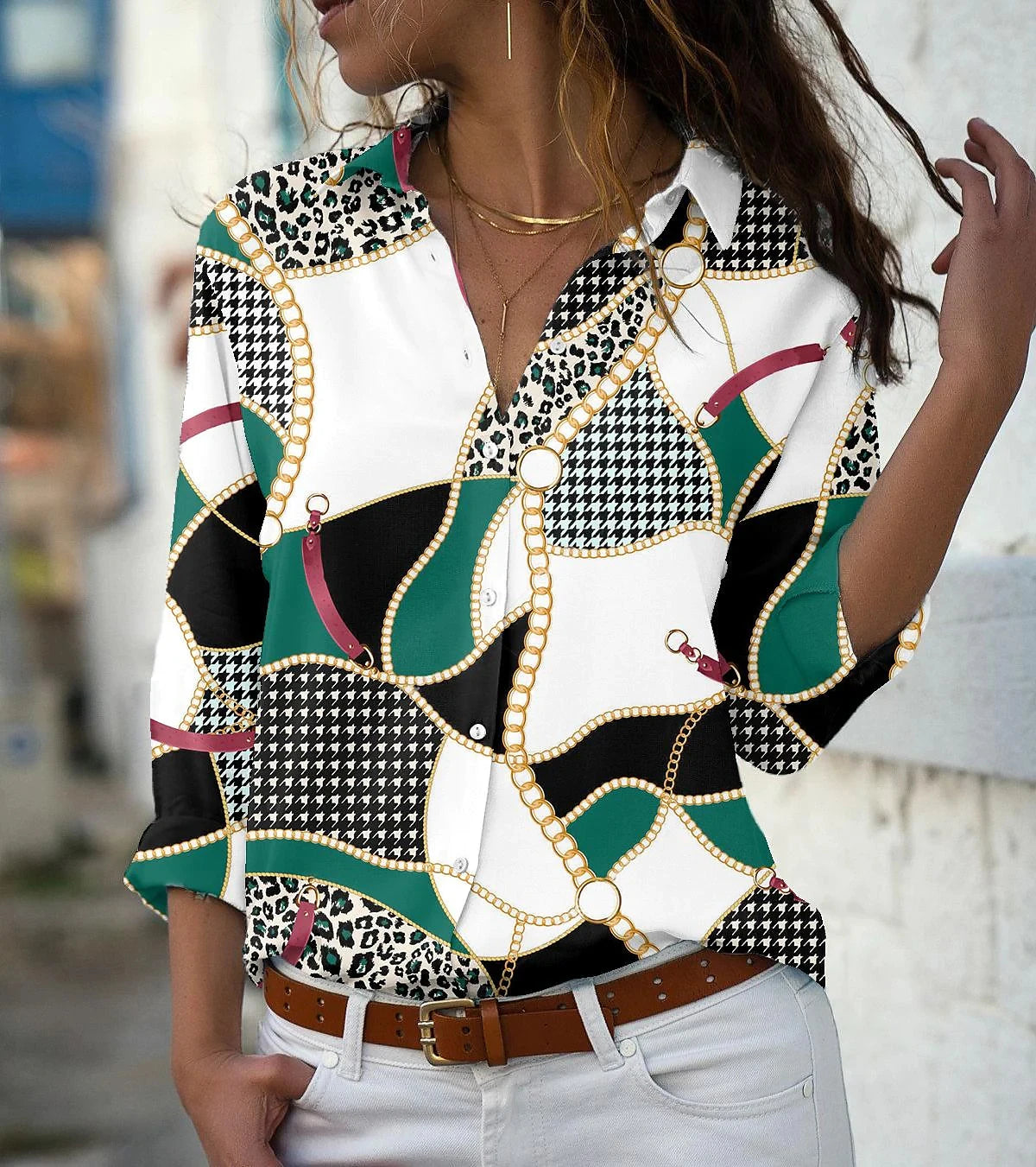 Elegant Long Sleeve Women Shirts Casual Loose Large Size Shirts Women Fashion Tops Women