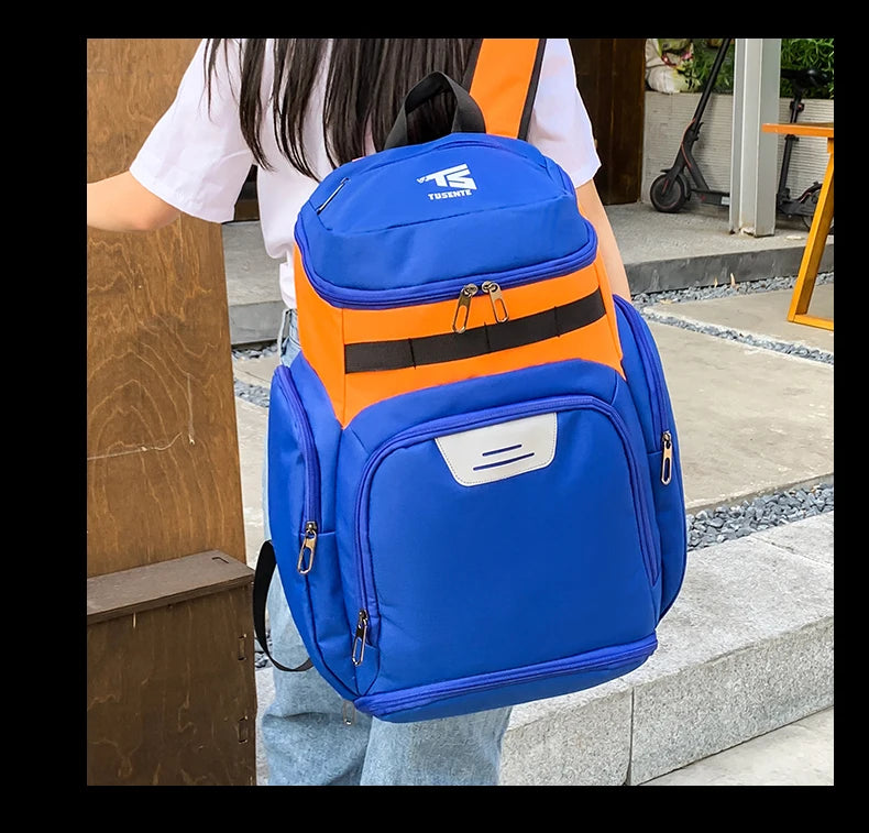 Basketball Soccer Backpack with Shoes Pocket  Outdoor Sports Training Commuting Bag Gym Fitness Bag College Laptop Schoolbag Men