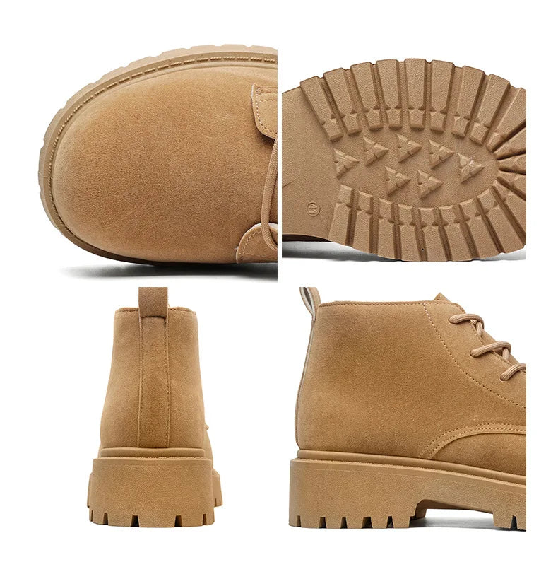 Men's High Top Platform Boots British Style High-end Chelsea Boots Fashion Retro Men Tooling Ankle Boots Mens Shoes Botas Hombre