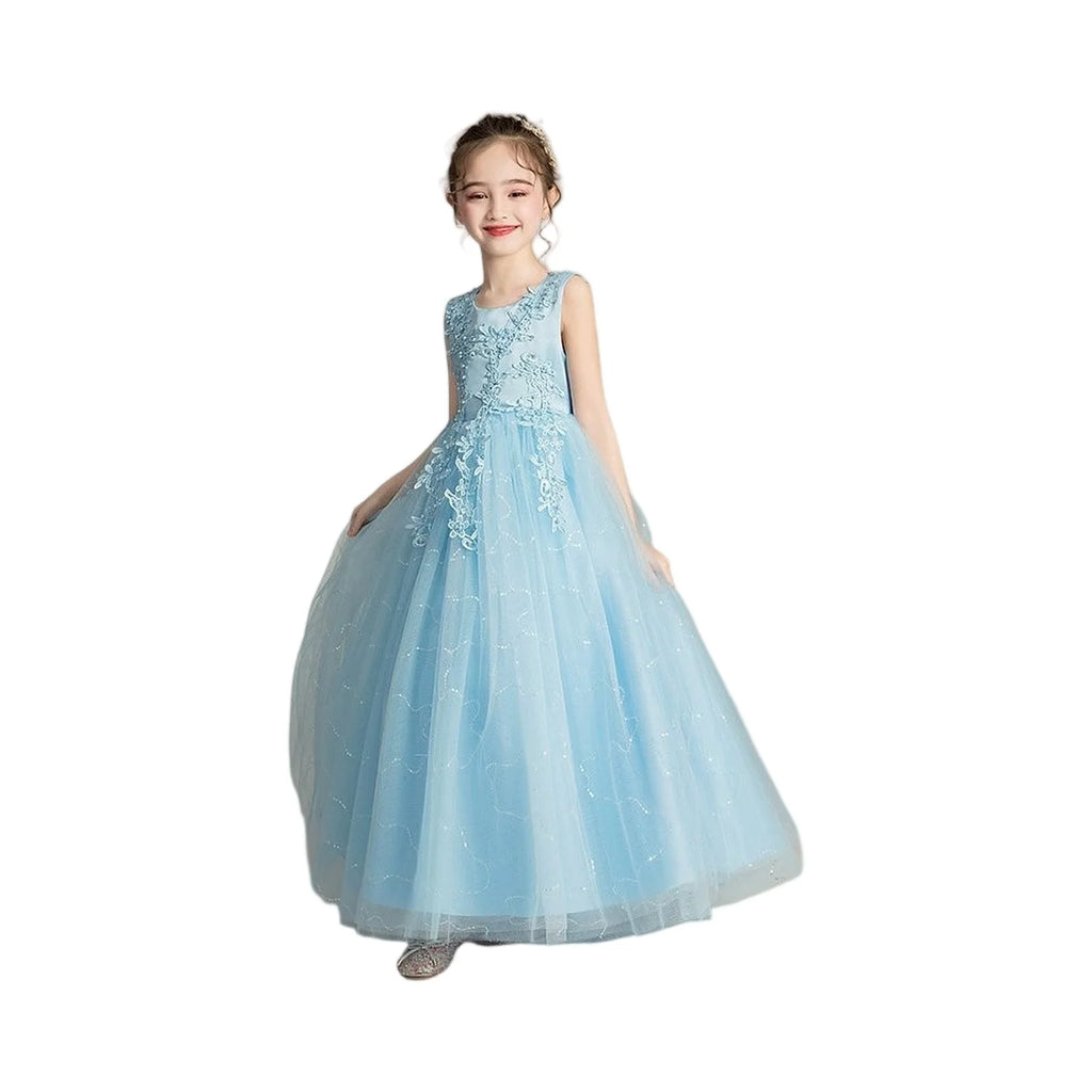 Kids Dresses For Girls Lace Dress Gown Princess Clothes Children Formal Evening Party Flower Girls Wedding Vestidois
