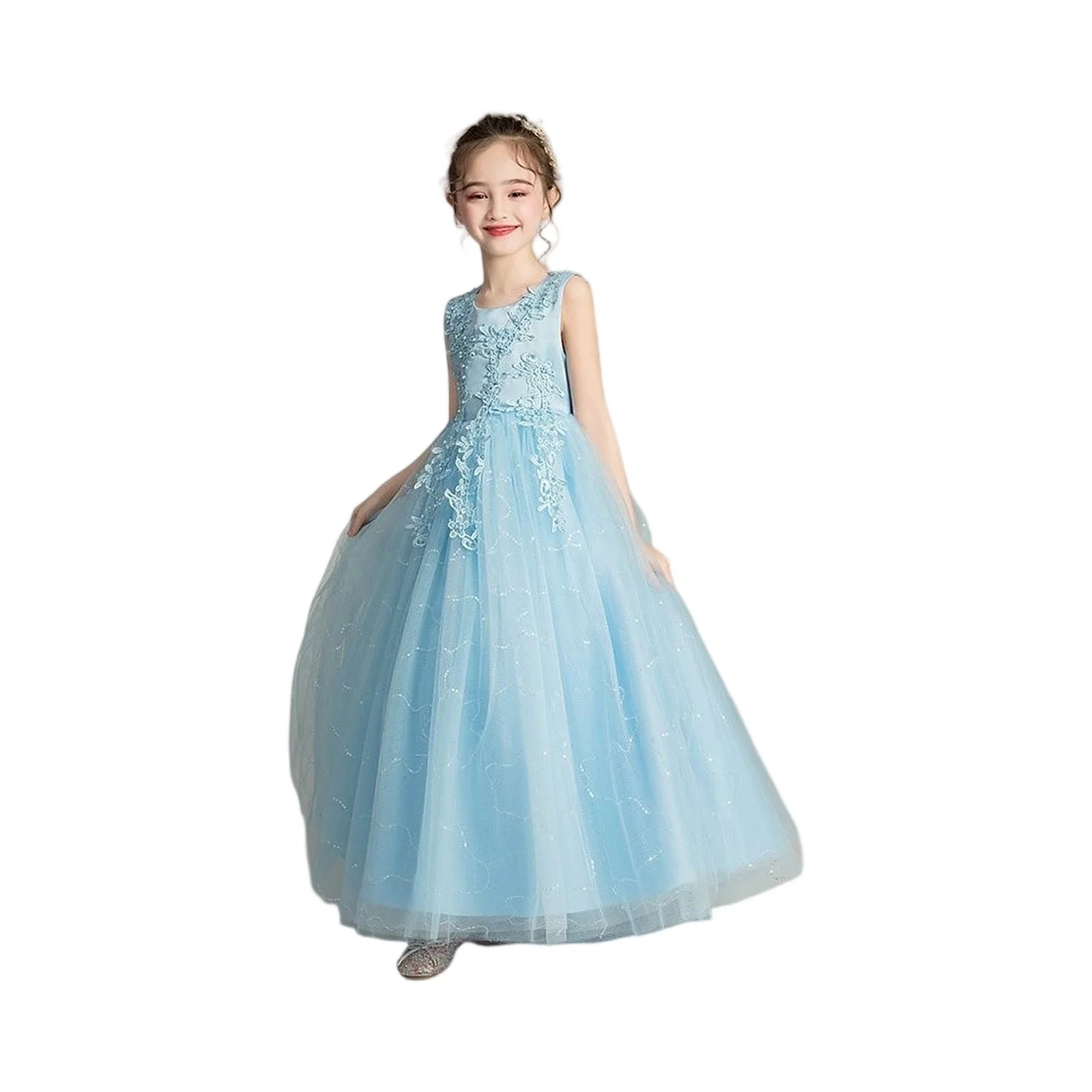 Kids Dresses For Girls Lace Dress Gown Princess Clothes Children Formal Evening Party Flower Girls Wedding Vestidois