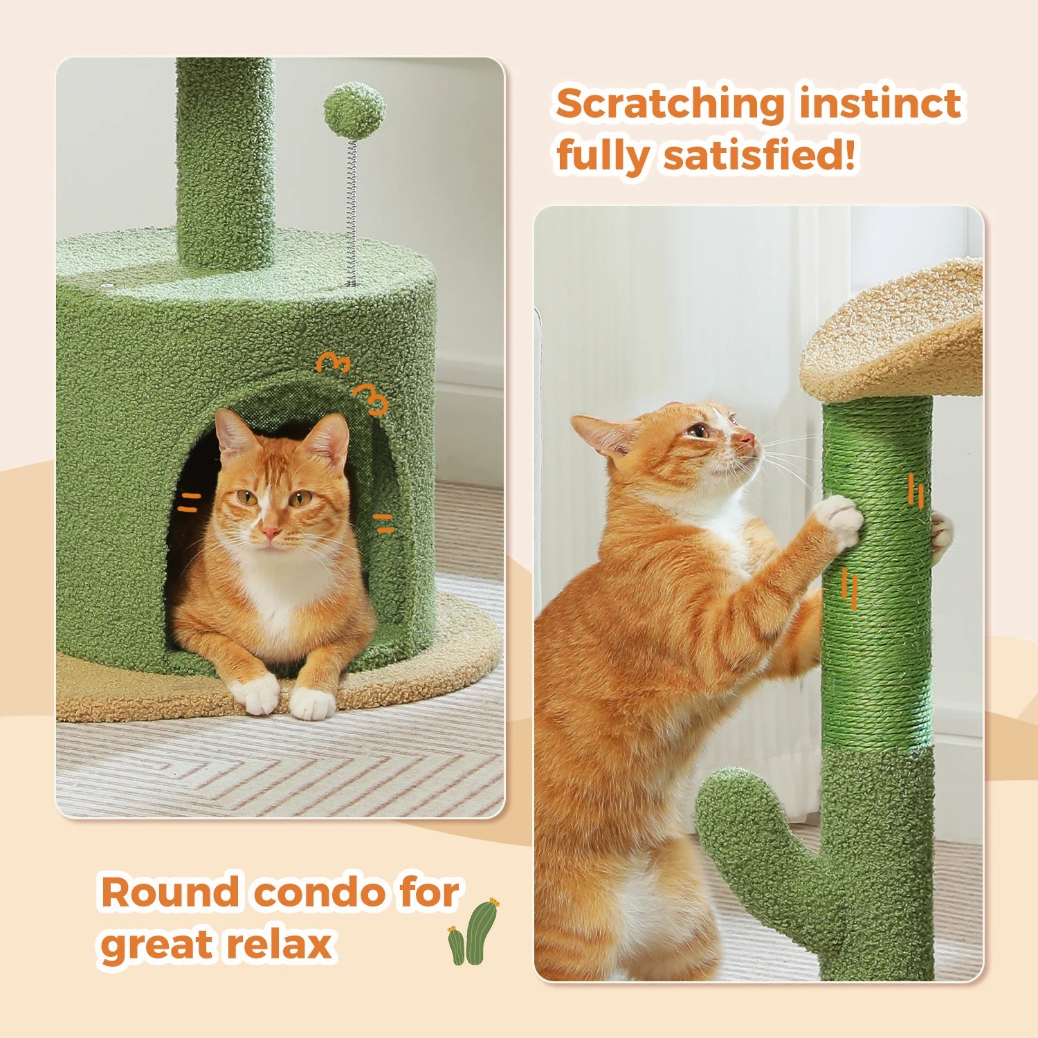 Flower Cat Tree with Natural Sisal Scratching Post, Cozy Cat Condo, Top Perch, Small Cat Tower for Small Indoor Cats, Pet Toys