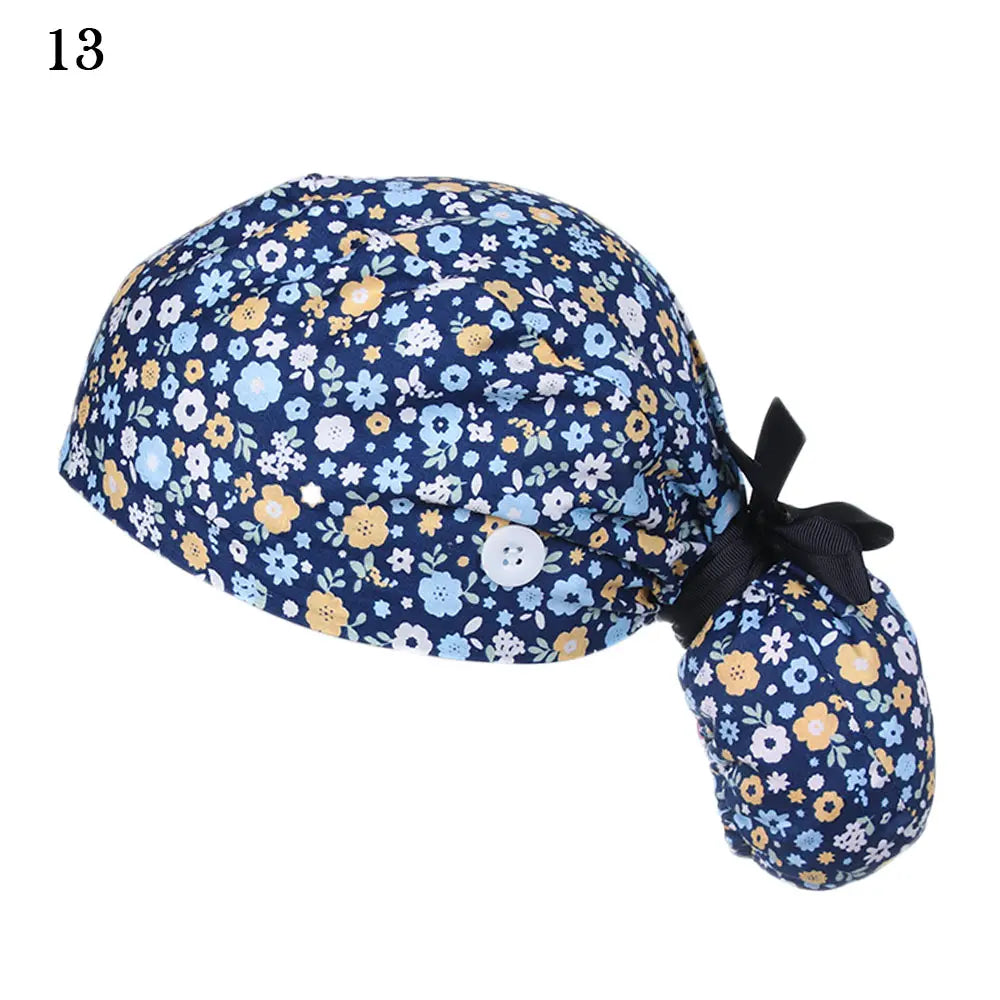 Women & Men Tie Back Hats Ponytail Holder Adjustable Long Hair Cap Working Hat With Button Working Cap