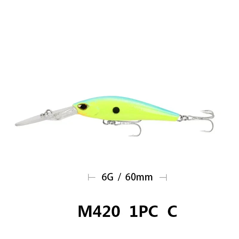 Fishing Lure Long Lip Minnow Wobbler Lure 6cm 6g Deep Diving Floating Jerkbait Swimbait Artificial Hard Bait Trout Bass Bait