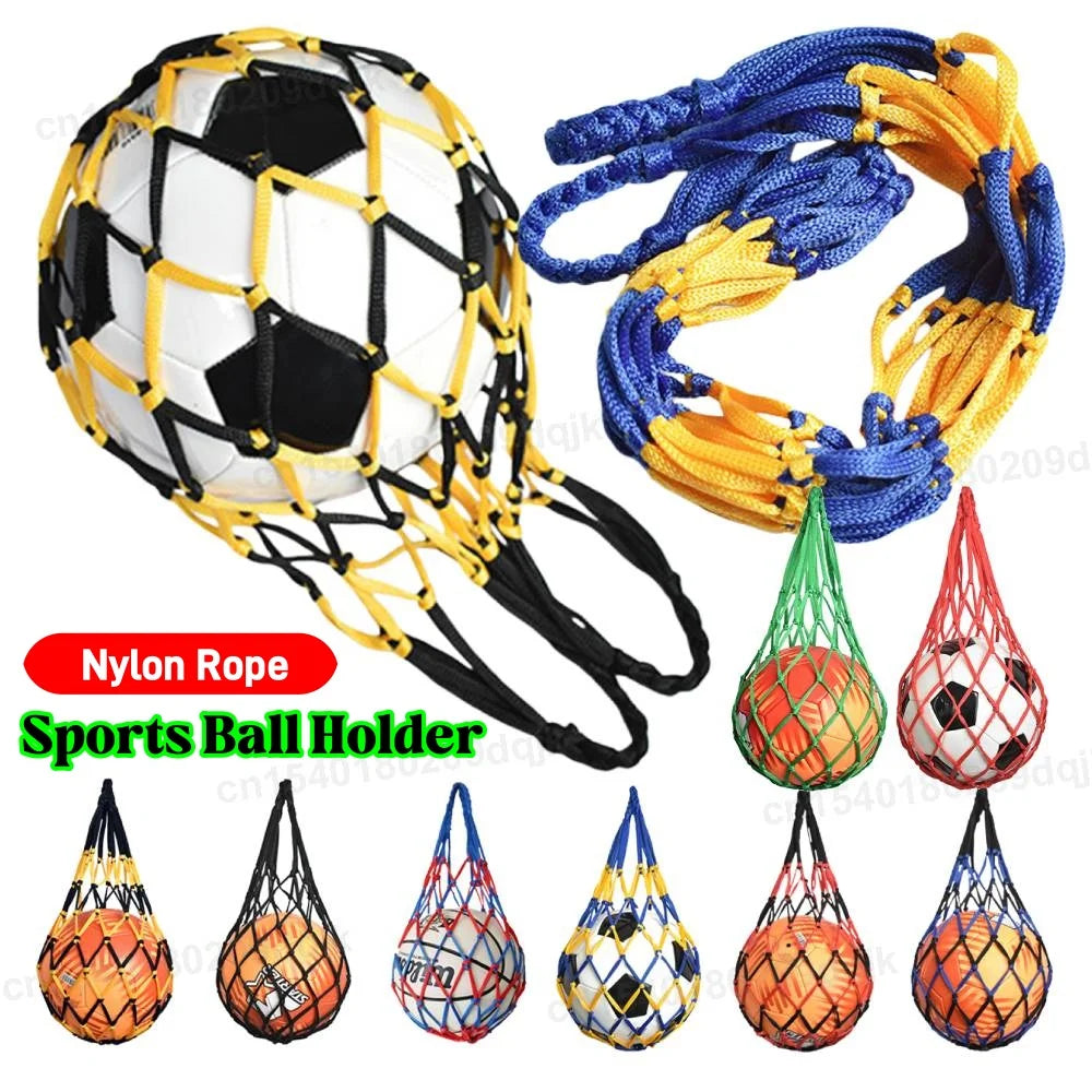 Sports Ball Holder Youth Football Self Trainer Football Net Bag Sports Mesh Equipment for Carrying Basketball Volleyball Soccer