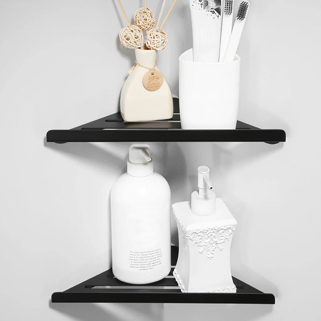 Bathroom Shelf Corner Shower Shelf No Drilling 304 Stainless Steel Corner Organizer Storage Heavy-Duty Hollow Shampoo Rack