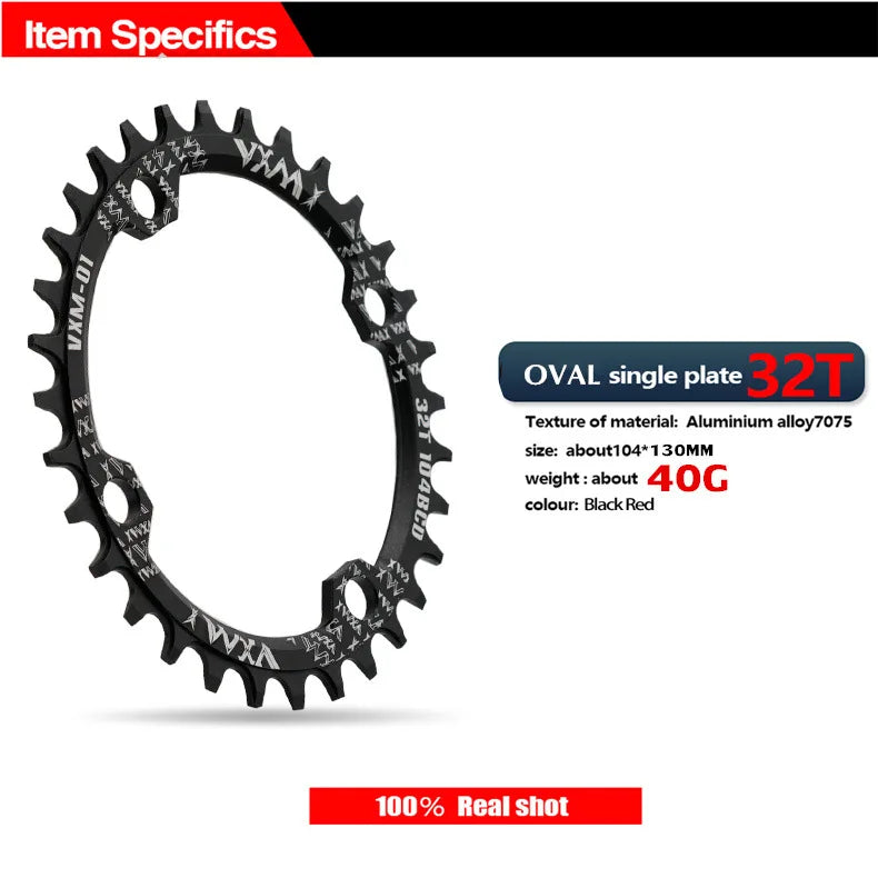 Bike 104BCD Elliptic mountain bike 32T 34T 36T 38T modified plus and minus teeth single tooth disc bycicle accesories Crank