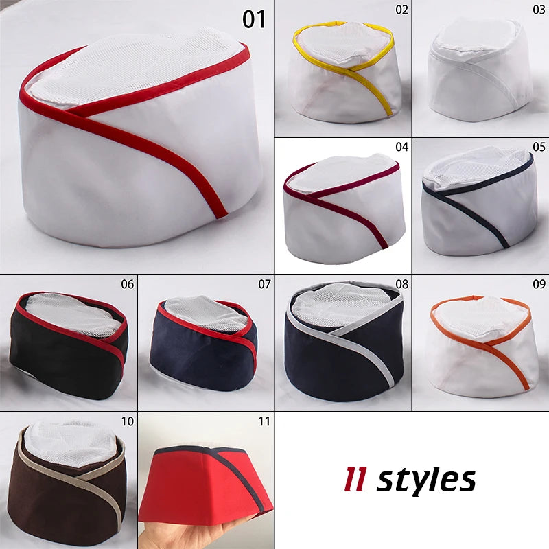 Japanese Chef's Hat Breathable Mesh Men Women Catering Work Cap Restaurant Kitchen Cooking Waiter Work Uniform Dustproof Caps
