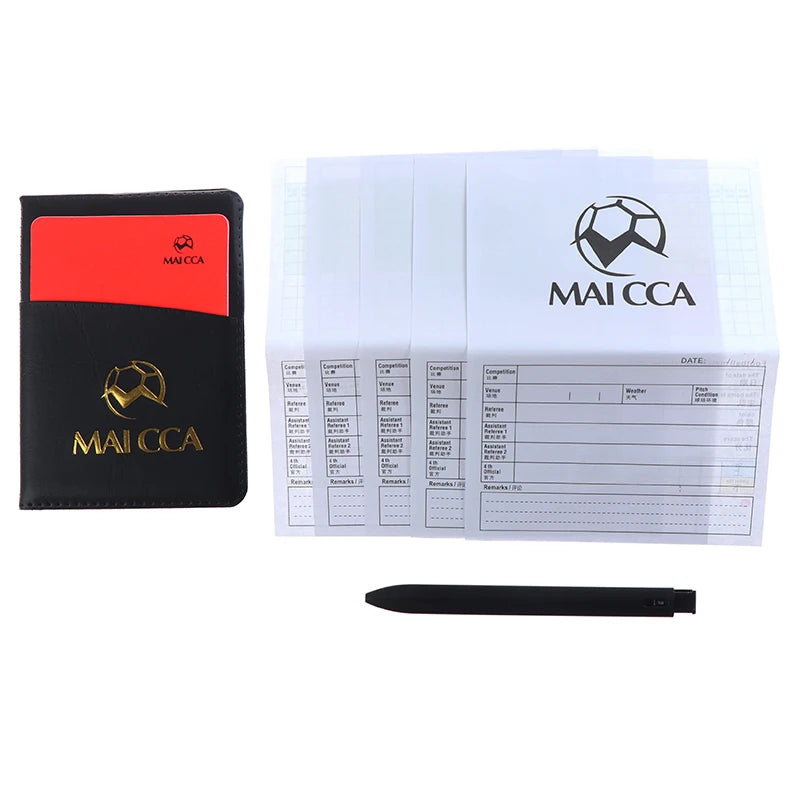 Soccer Referee Red Yellow Card Professional Fair Play Cards Football Linesman Leather Case Bag Set Sports Game Equipment