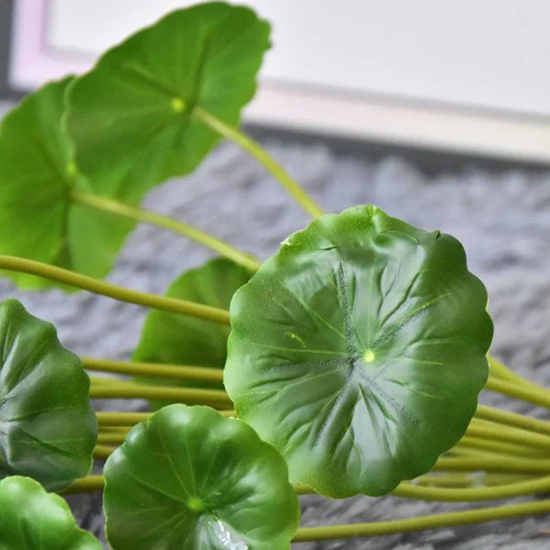 Dlight Decor 37cm Lotus Eucalyptus Leaf Plant with Copper Accents for Home and Office Decor