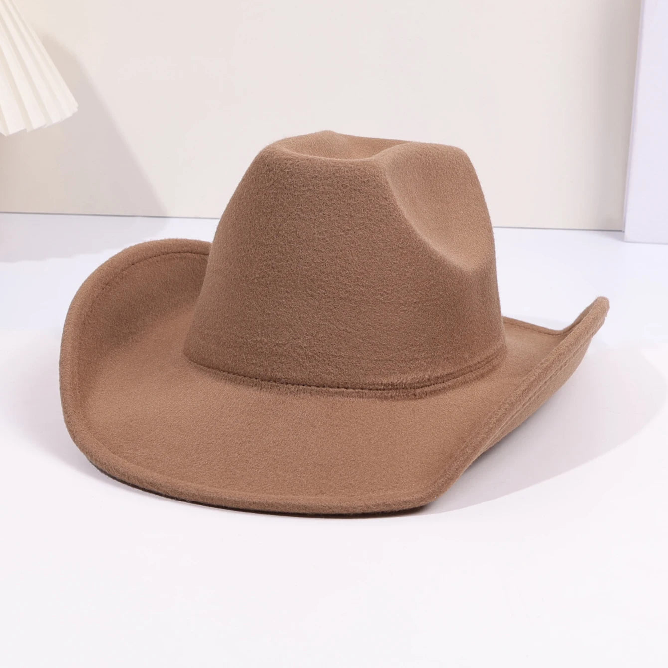 Solid color felt hat, British retro jazz hat, flat brimmed cowhide hat, flat top hat, can be paired with accessories