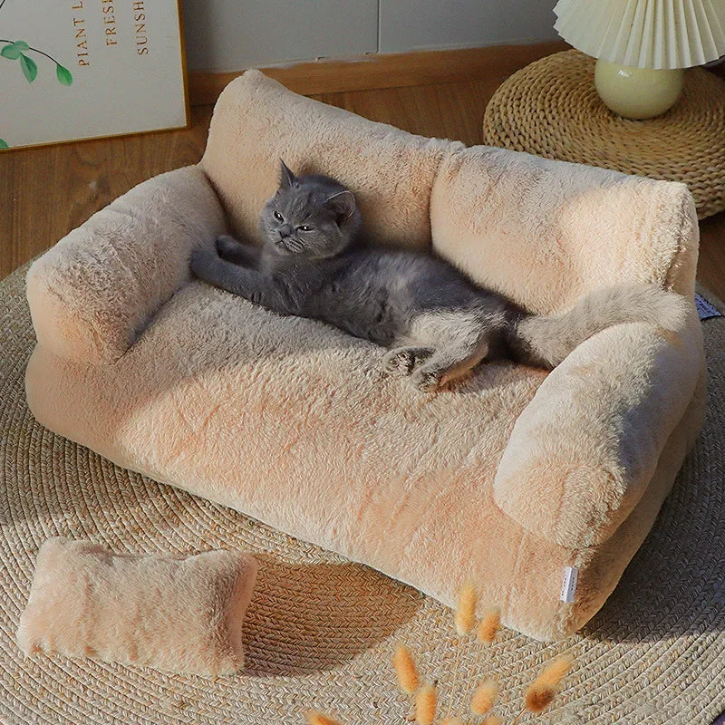 Cat Bed House Plush Dog Sofa Beds Washable Warm Pet Dog Nest Cat Beds Sofa Comfortable CatS Cushion Dog Sleep Winter Furniture