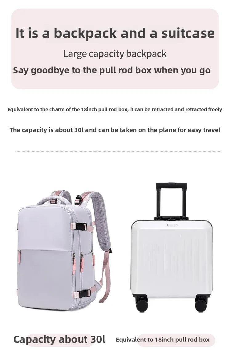 Travel Double-shoulder Backpack. Large Capacity and Multifunctional. Suitable for Ladies and Male Students. Travel Bag