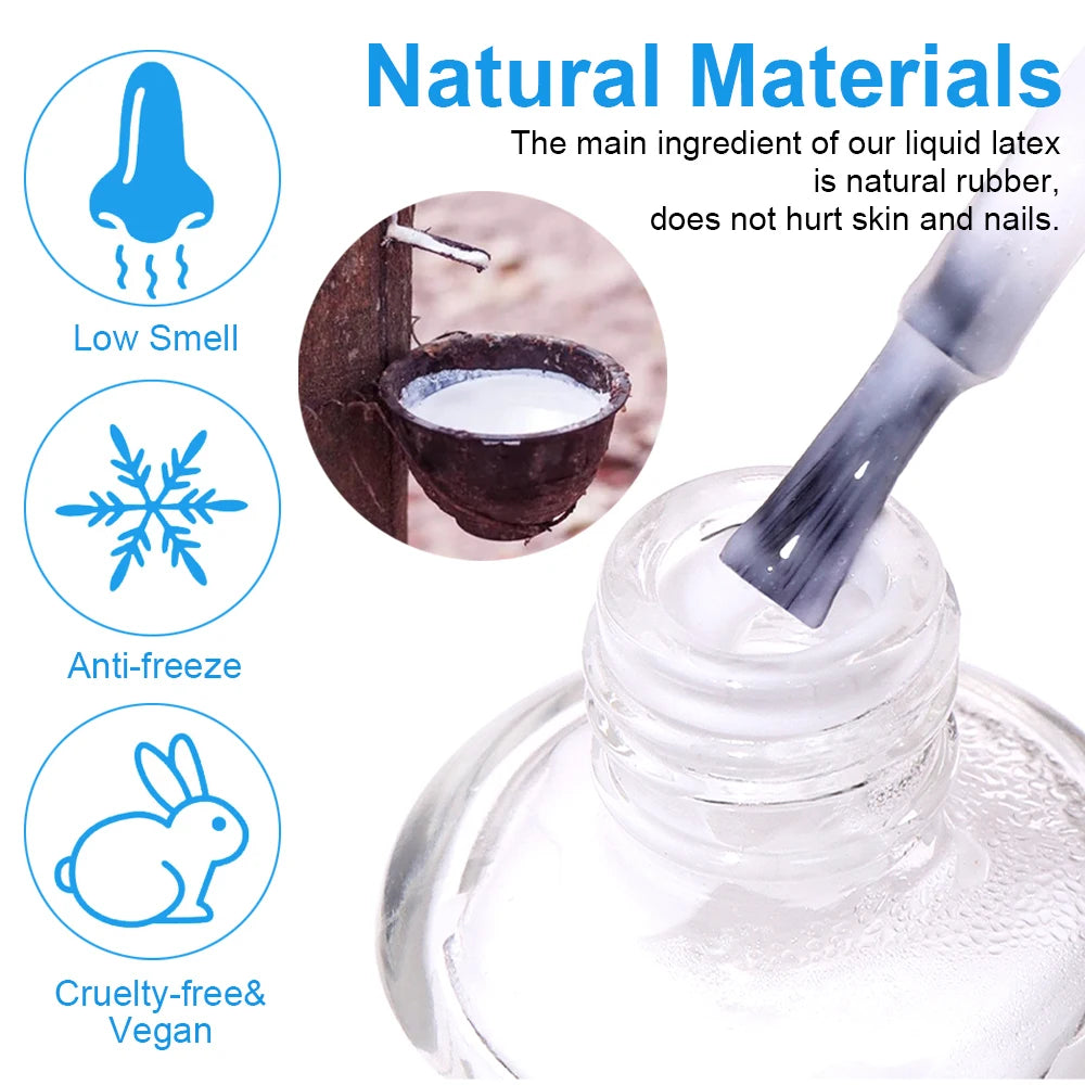 15mlNail Peel Off Liquid Anti-Overflow Glue Edge Latex Tape, Nail milk pad Peel OffCuticle Guard Nails Finger Lacquer Protectors
