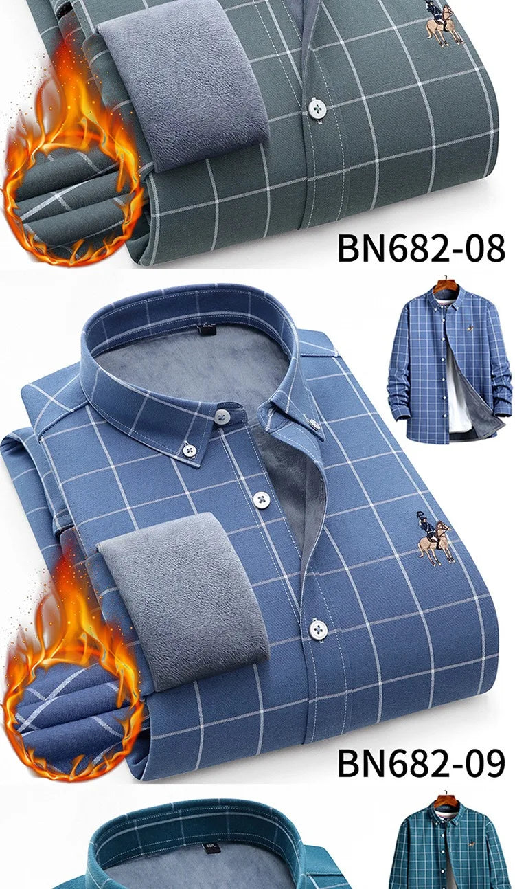 Men's long sleeve shirt thick warm autumn and winter comfortable soft high quality everything easy to take care of the street