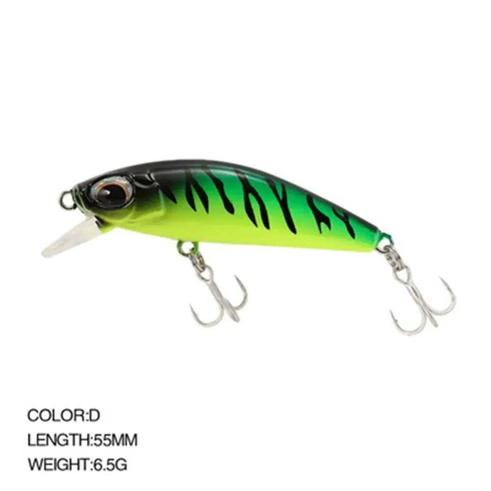 5.5cm 6.5g Slow Sinking Minnow Fishing Lures Artificial Bait Trolling Jerkbait Trout Bass Bait Pike Fishing Equipment