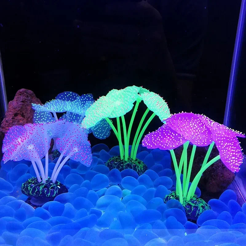 Aquarium Accessories Anemone Weed Fish  Accessories Plastic Decorate Decoration Simulate Artificial Glowing Plants Aquatic