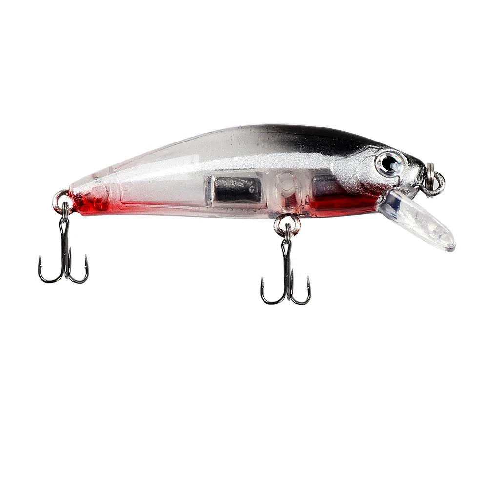 Fishing Lure 6.5g/5cm Sinking Minnow Peacock Bass Fishing Bait with 2 Trible Hook