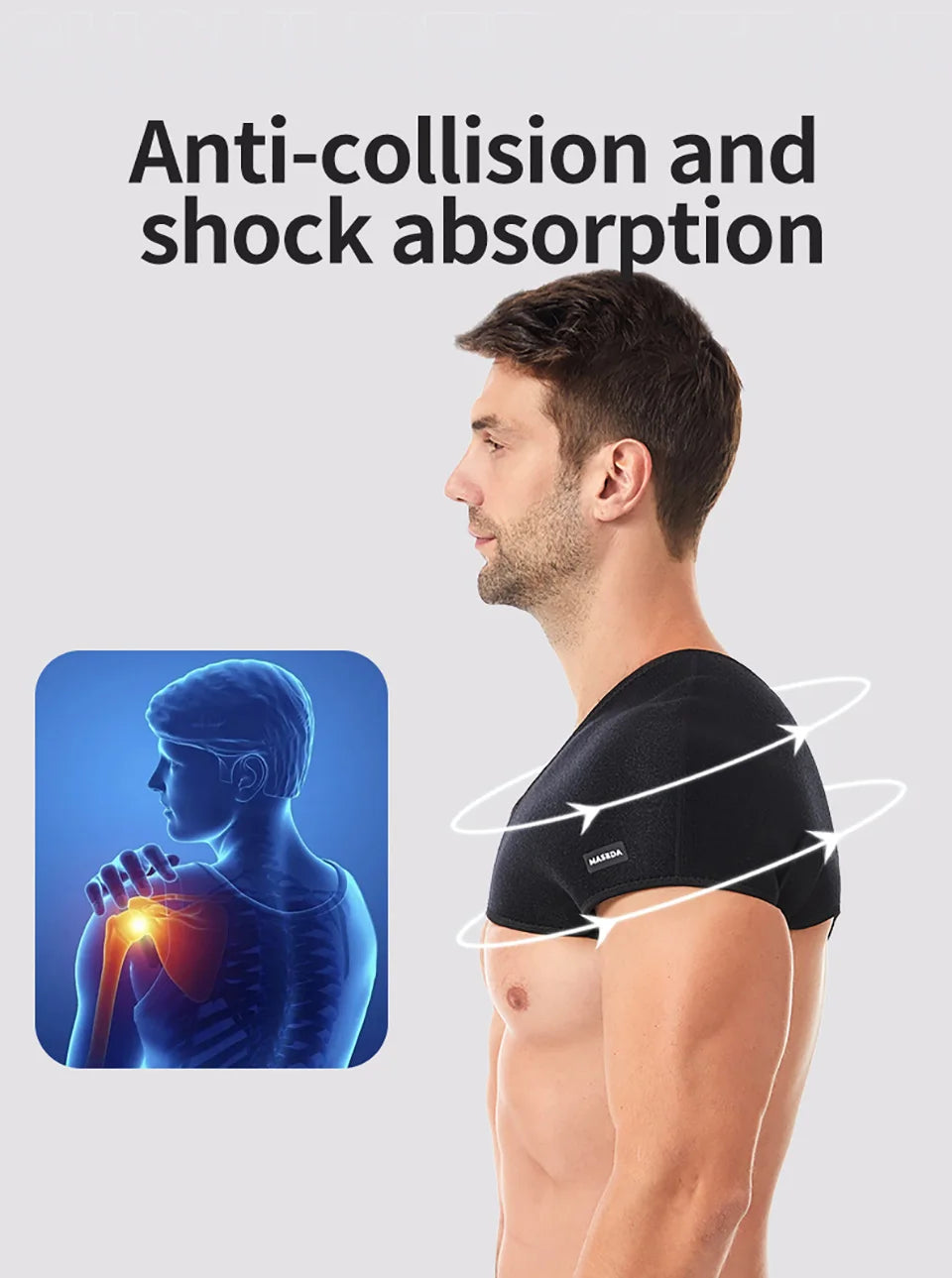 Sports Shoulder Pads Wide Adjustable Shoulder Guard Stretching Pressurized Protective Gear Fitness Outdoor Riding Weightlifting