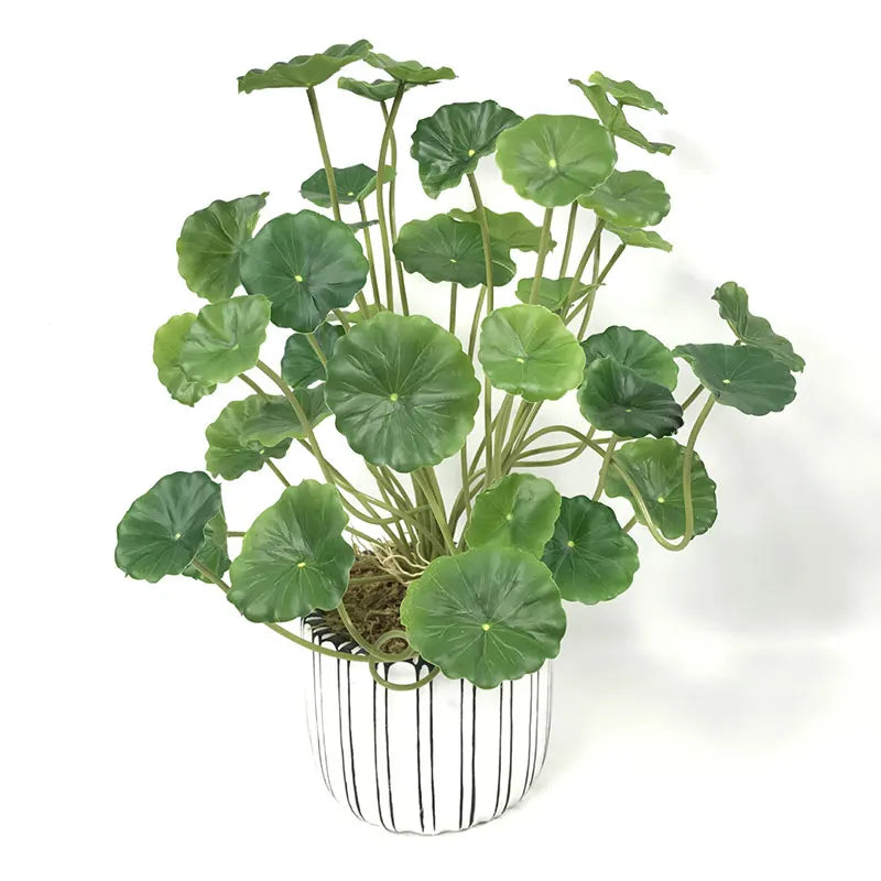 Dlight Decor 37cm Lotus Eucalyptus Leaf Plant with Copper Accents for Home and Office Decor