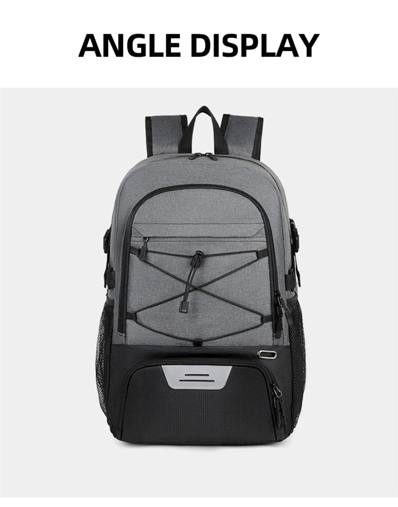 Travel Backpack Sport Basketball Soccer Football Commuting Hiking Trekking Bag Shoes Pocket Outdoor Short Trip College Schoolbag
