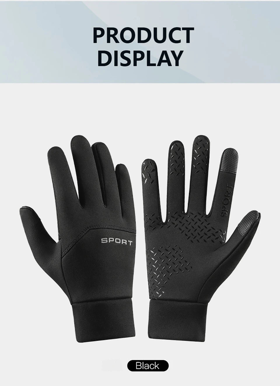 GTUBIKE Winter Men's Women's Warm Gloves Windproof Waterproof Touchscreen Gloves Outdoor Sports Running Fishing Cycling Glove