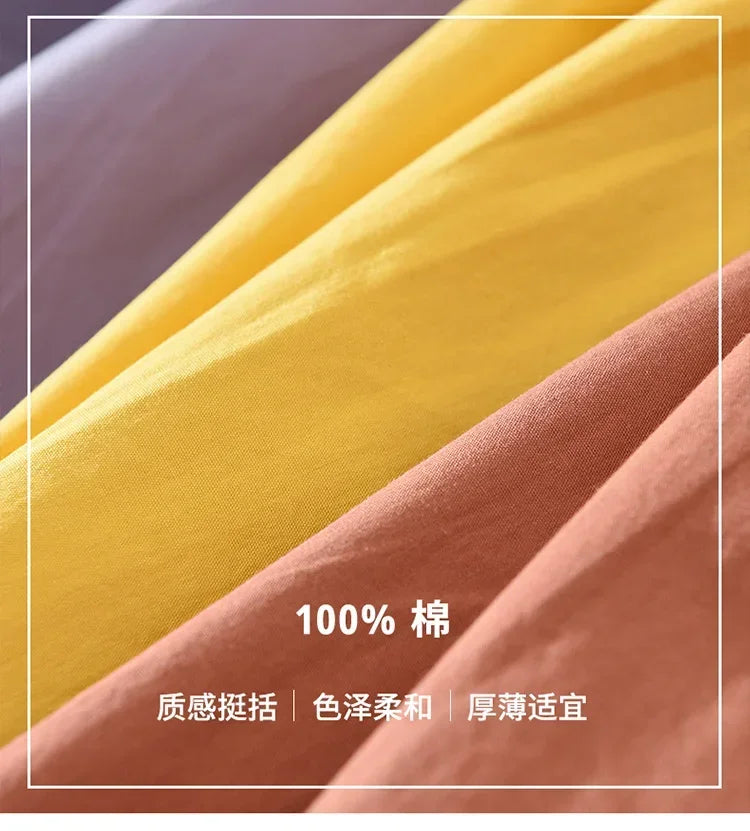 Japanese Fresh Mens Long Sleeve Shirts Spring Summer Daily Casual Man Shirts Lapel Pocket Yellow Shirt Pure Cotton Top Simple