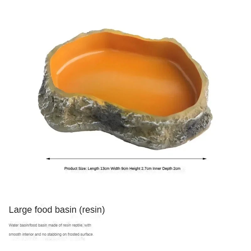 Reptile Water Basin Feeding Trough Aquarium Landscaping Decoration Pet Amphibian Drinking Basin Turtle Lizard Reptile Supplies