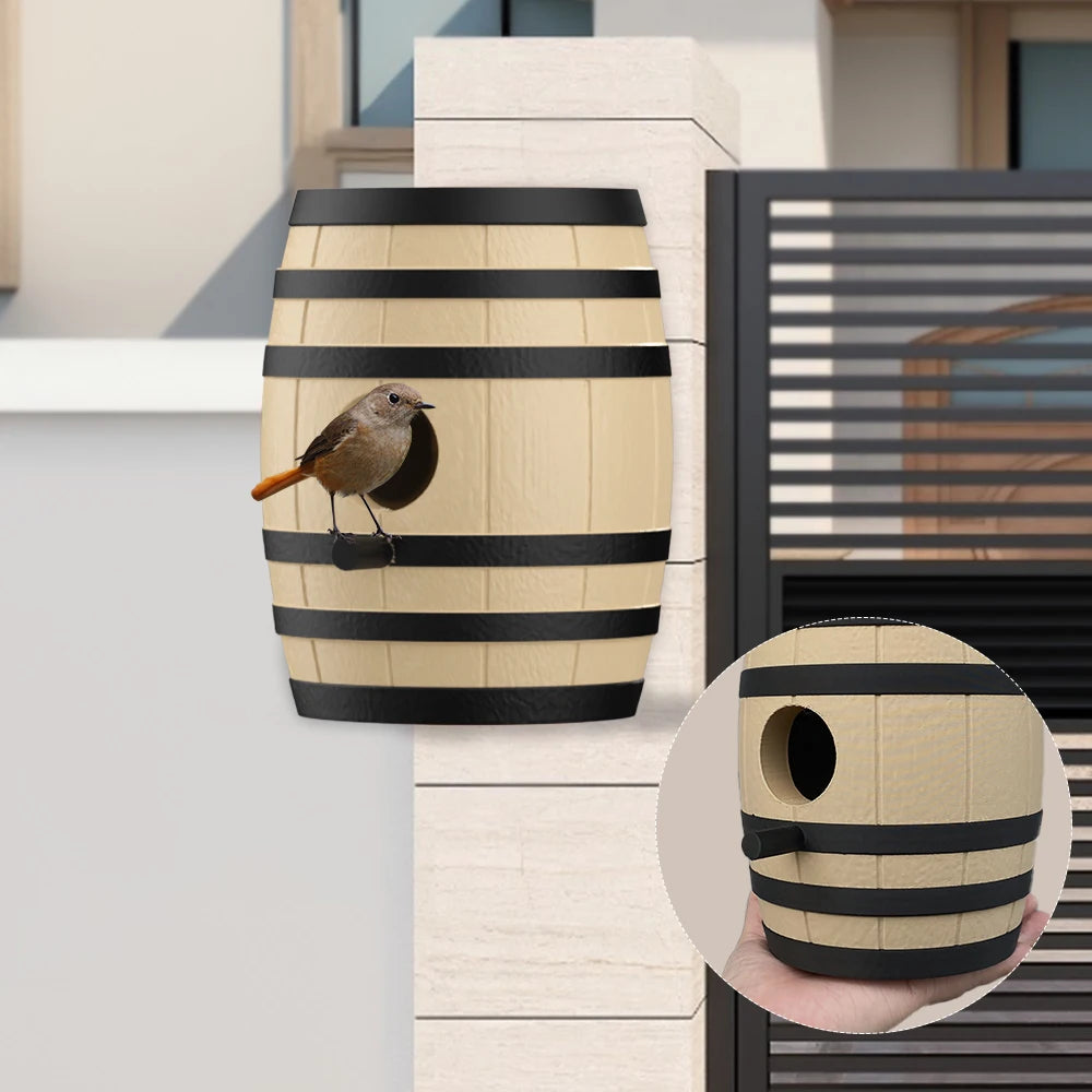 The beer barrel bird house is sturdy and durable, and can be used in various outdoor places to provide a warm home for birds