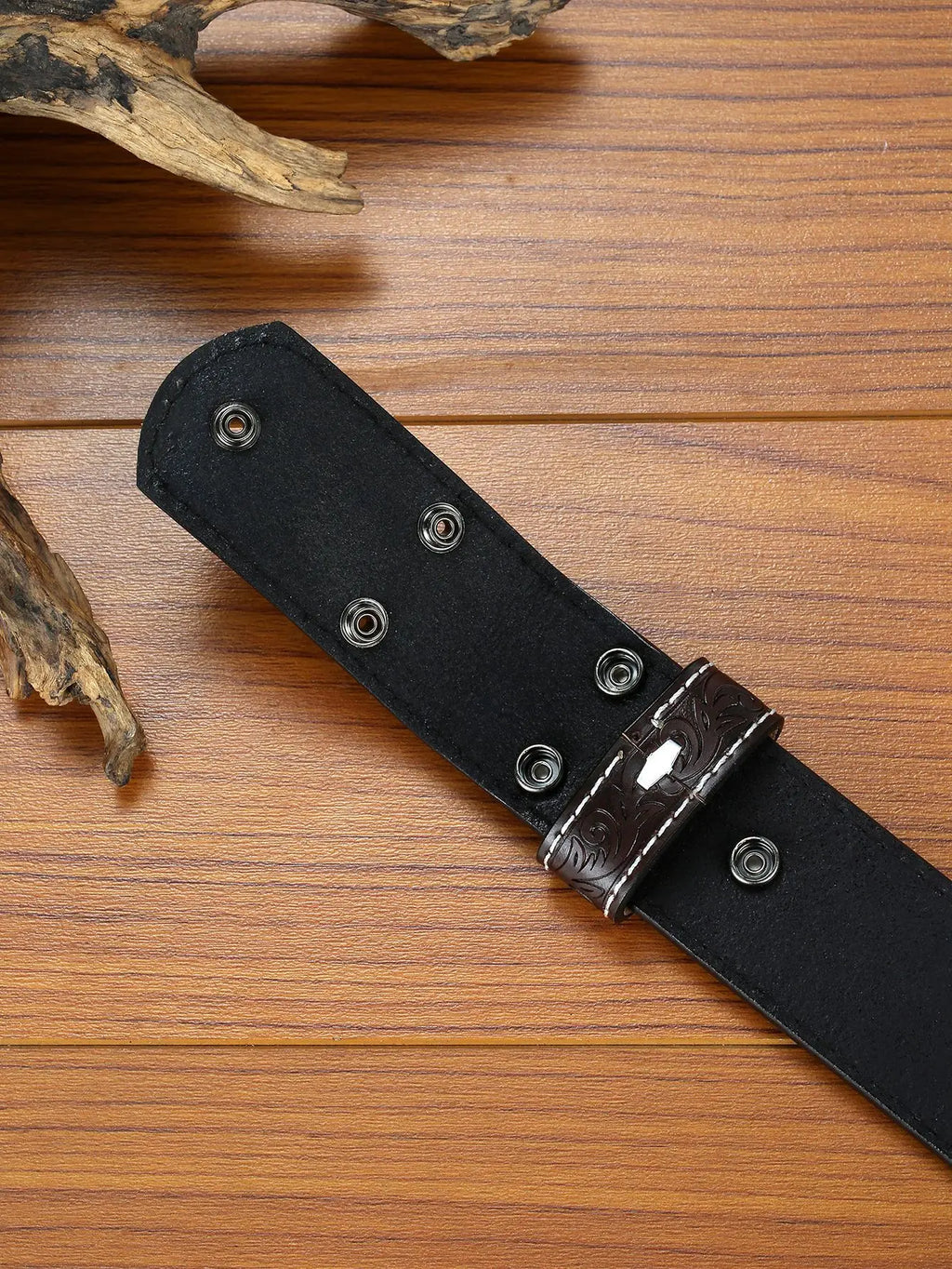 Genuine Leather Embossed Belts for Men&Women Cowboy punk wind pressure flower feather retro same style For 4CM Wide