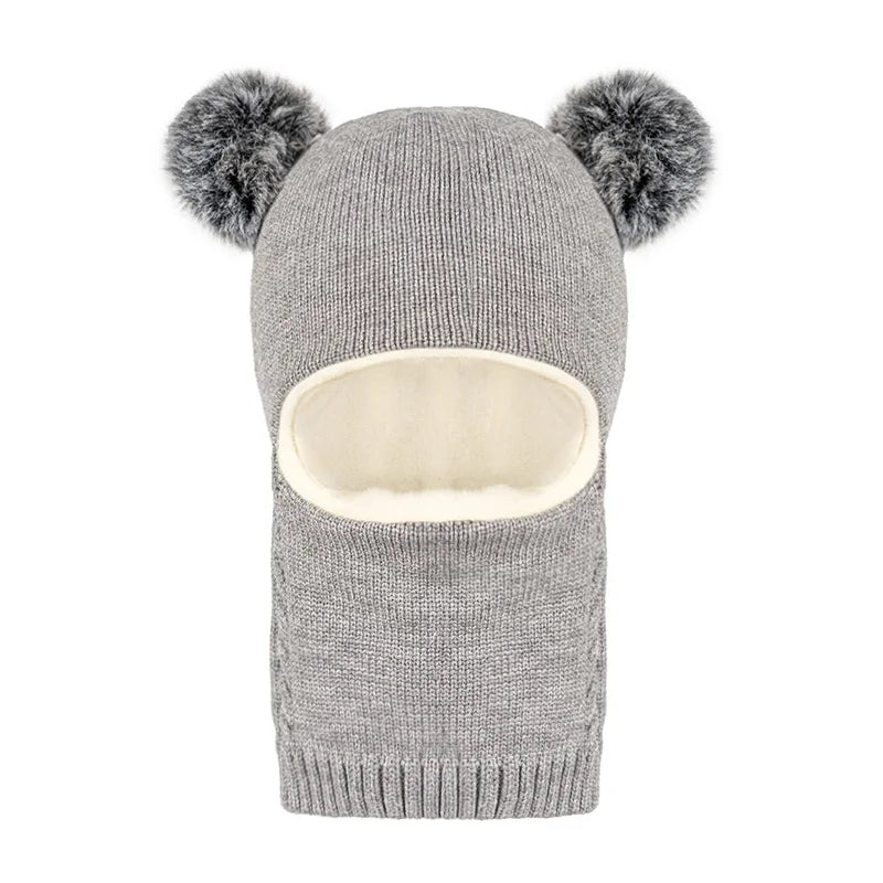 Children's hats for 3-8 years old, velvet ear-protecting scarves for boys in autumn and winter, one-piece hats