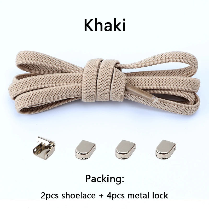 No Tie Elastic Shoe Laces One Size Fits All Adult and Kids Shoes Shoelaces for Sneakers Shoelace Tieless Flat Expand Shoestrings