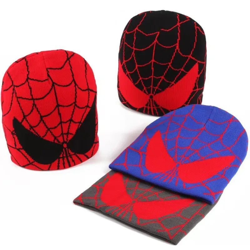 New Cartoon Spider Embroidered Beanies Hat Men Winter Autunm Warm Knitted Bonnet Cap Soft Wool  Beanies Caps Boys Gifts ﻿
