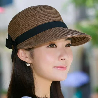 Fashionable Straw Hat for Women Sunhat for Summe Sombrero Cap Equestrian cap