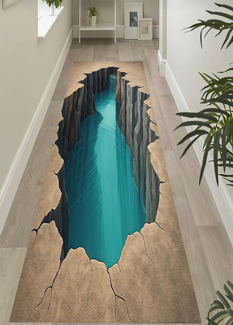 3D Rug Illusion Rug 3D Huge Crack Rug Optical Illusion Rug Deep Hole Rug Non Slip Kids Room Rug Bedroom Rug Living Room Rug
