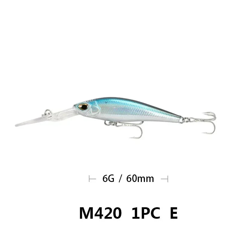 Fishing Lure Long Lip Minnow Wobbler Lure 6cm 6g Deep Diving Floating Jerkbait Swimbait Artificial Hard Bait Trout Bass Bait