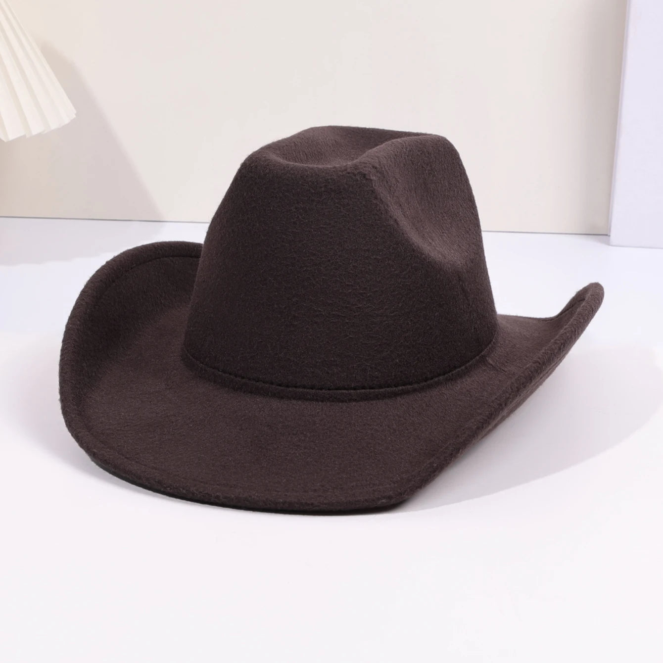 Solid color felt hat, British retro jazz hat, flat brimmed cowhide hat, flat top hat, can be paired with accessories