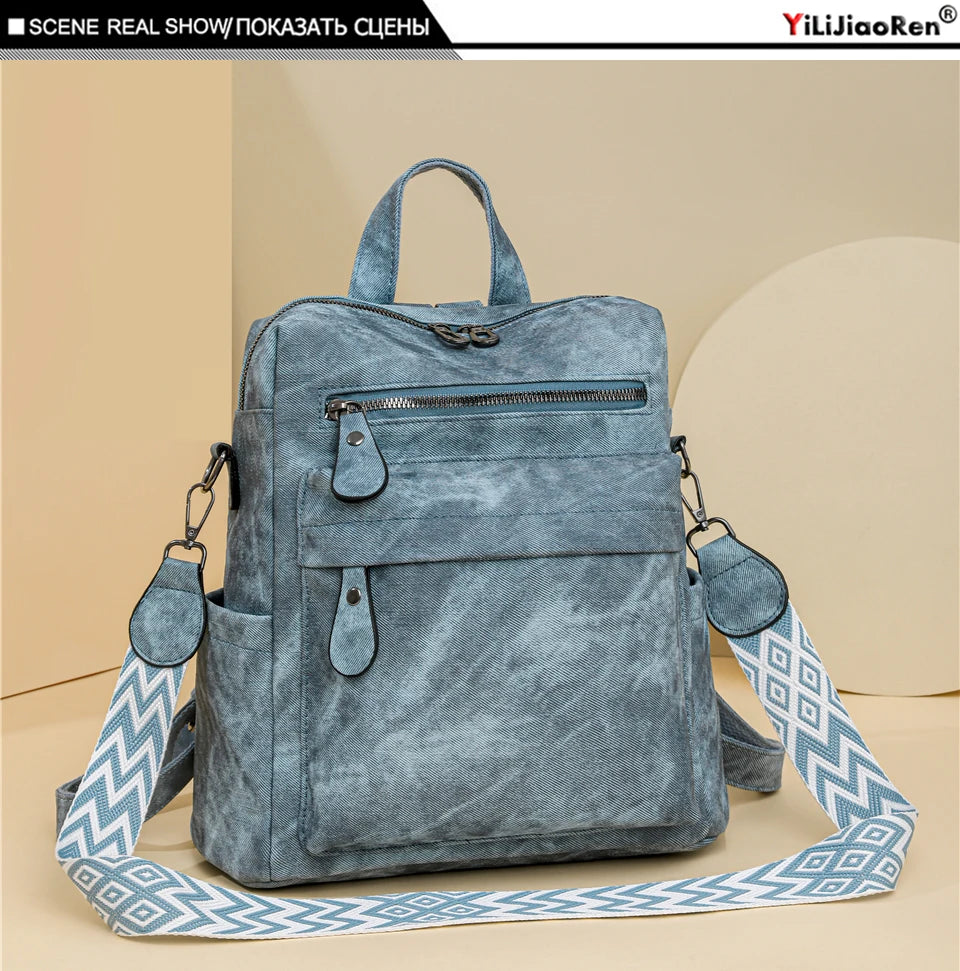 Fashion Backpacks Women Shoulder Bag Big Travel Bagpack Ladies Daypacks Large School Bags High Quality Leather Rucksacks Female