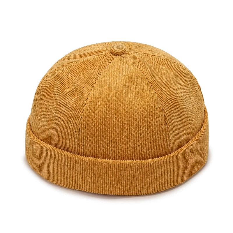 Beanie Hat Hip Hop Hats Bonnet Homme Winter Hat For Women Brimless Skullies Cap Men's Solid Color Street Vintage Portable Hats