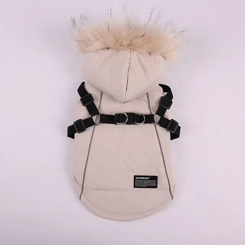 UBBT Winter Pet Dog Harness Jacket Doggie Fleece Coat Warm Dog Clothes Hoodie Hooded Coat Pet Warm Clothing For Small Large Dogs