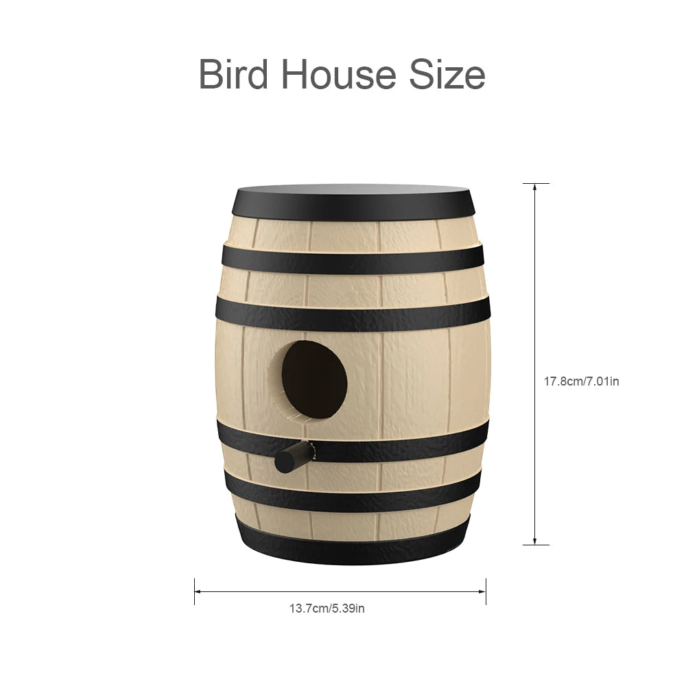 The beer barrel bird house is sturdy and durable, and can be used in various outdoor places to provide a warm home for birds