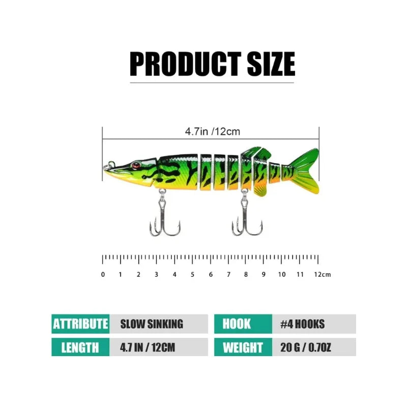 ANFS Fishing Lures for Bass Trout Multi Jointed Swimbaits Slow Sinking Bionic Swimming Lures Bass Freshwater Saltwater Bass
