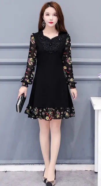 Floral Dresses For Women Flower Elegant And Beautiful On Sale Clearance Party Spring Autumn 2025 Loose Woman Long Sleeve Dress
